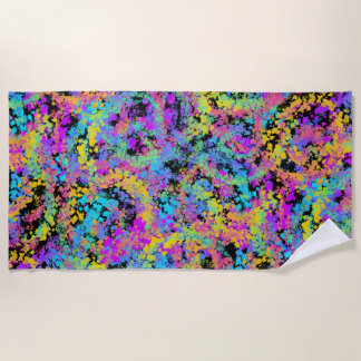 melted crayon multicolor : beach towel