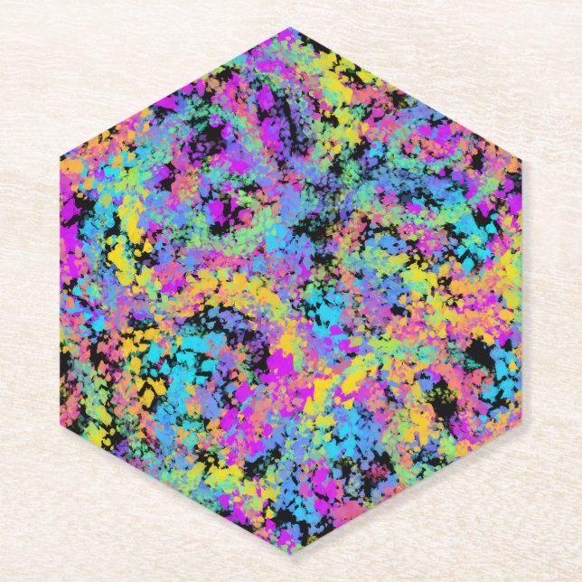 melted crayon multicolor : paper coaster (Front)
