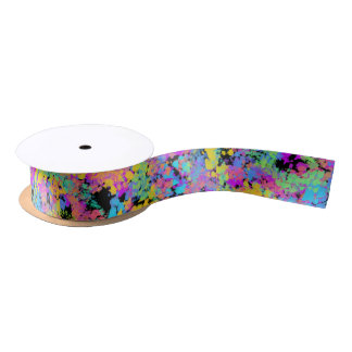melted crayon multicolor : satin ribbon