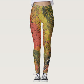 Melted Crayon Series - Acrylic pours as Leggings