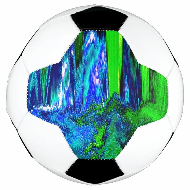 Melted Glitch (Blue & Green) Football (Front)