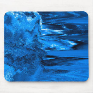 Melted Glitch Blue Mouse Mat