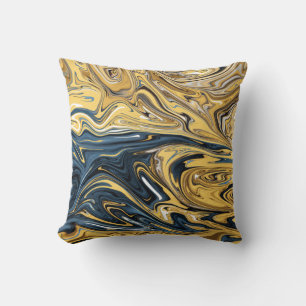 Melted Gold Abstract Painting   Best contemporary Cushion