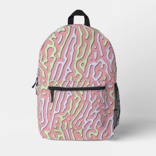 Melted Kawaii Icecream - Pink & Green Printed Backpack
