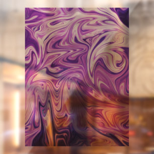 Melted lava abstract art window cling
