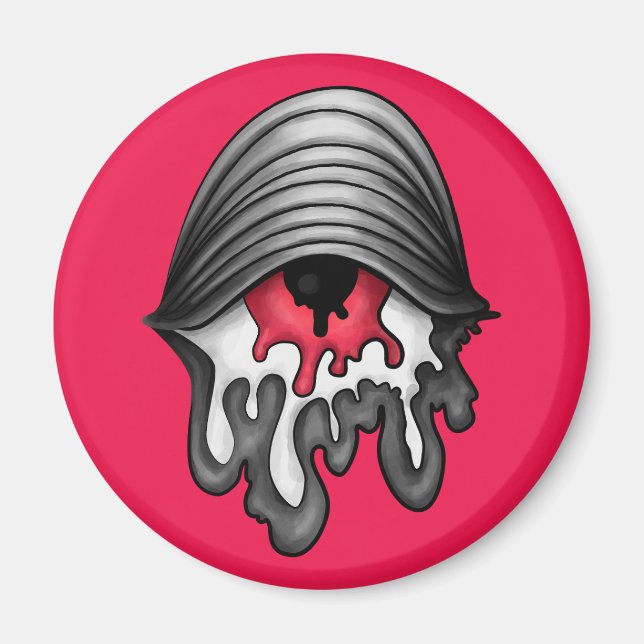 Melted Red Eye: Surreal Horror Magnet (Front)