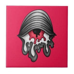 Melted Red Eye: Surreal Horror Tile