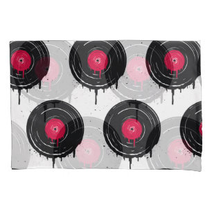 Melted vinyl records, artistic pattern. pillowcase