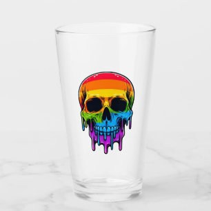 Melthing Rainbow Skull Glass