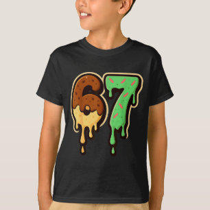 Melting 67 Dessert Style Ice Cream Drip Number Art T-Shirt