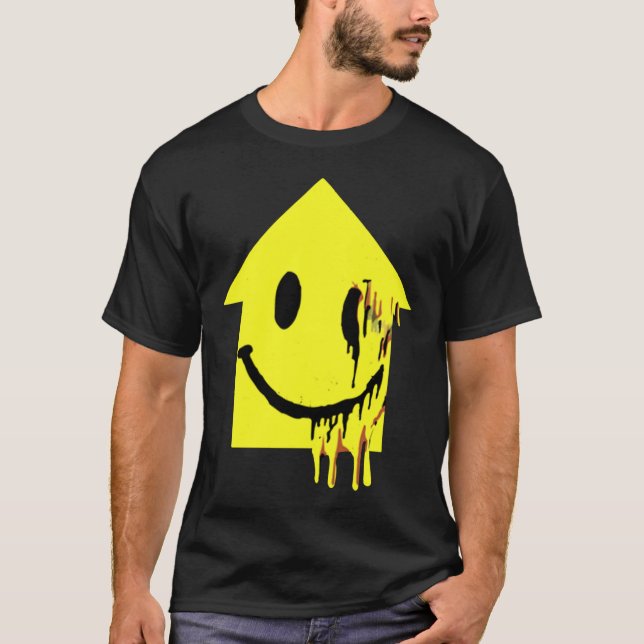 Melting Acid House Smile Techno Acid House Rave Ou T-Shirt (Front)