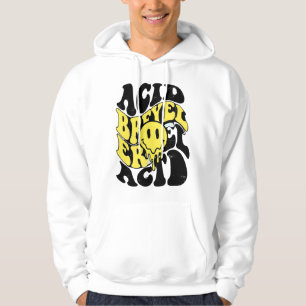 Melting Acid Smiley Face Psychedelic Liquid Typogr Hoodie