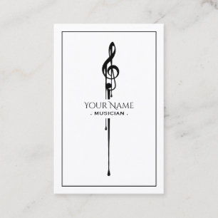 Melting Black Treble Clef Business Card