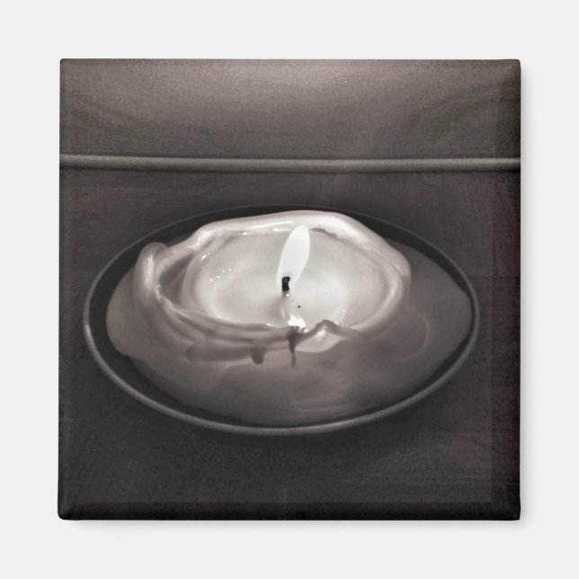 Melting Candle Black and White Magnet (Front)