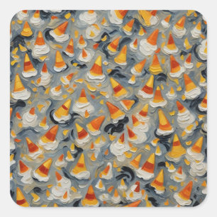 Melting Candy Corn Square Sticker