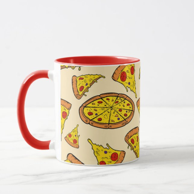 Melting Cheese Pizza Pattern Mug (Left)