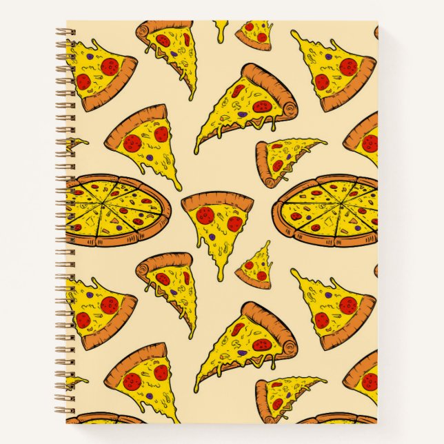 Melting Cheese Pizza Pattern Notebook (Front)