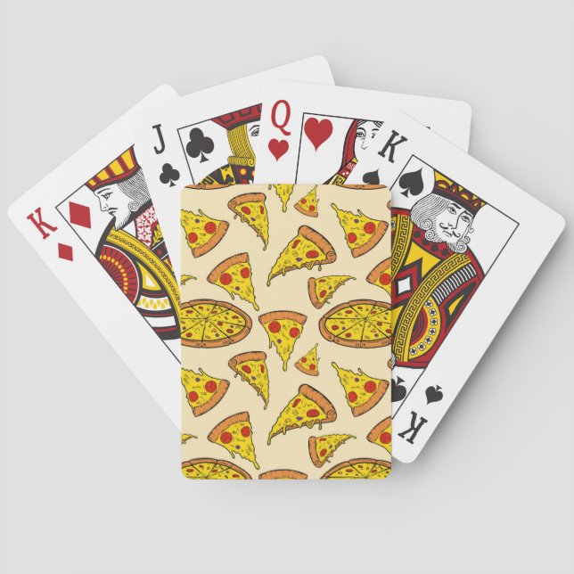 Melting Cheese Pizza Pattern Playing Cards (Back)