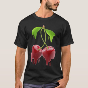 Melting Cherries Digital Trippy Fruit T-Shirt