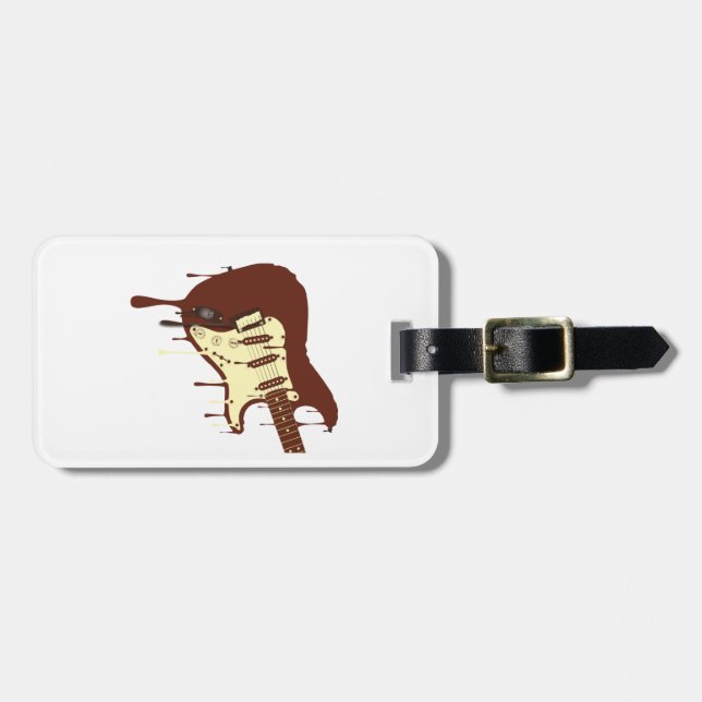 Melting Chocolate Guitar Luggage Tag (Front Horizontal)