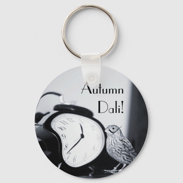 Melting clock Autumn Dali Key Ring (Front)