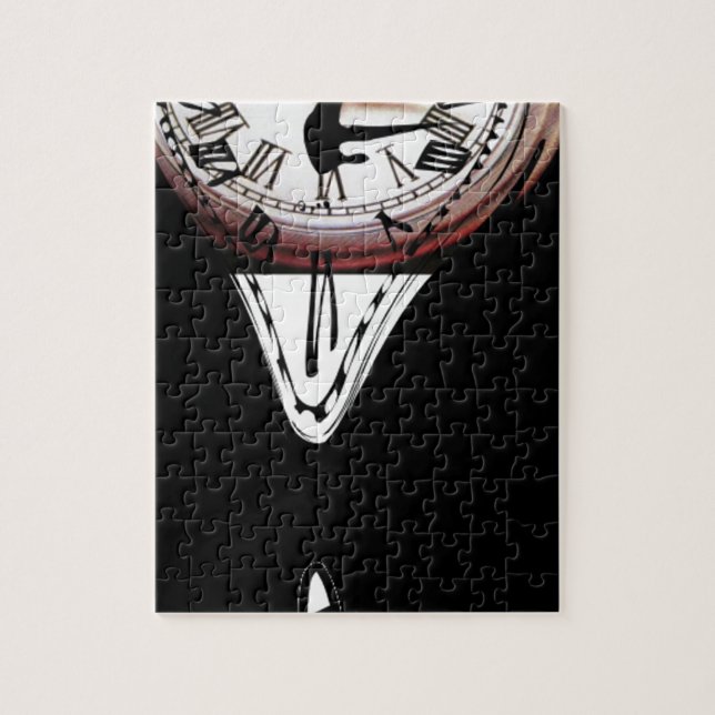Melting Clocks surreal art black white Jigsaw Puzzle (Vertical)