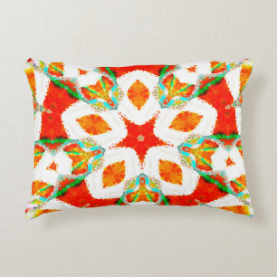 Melting colorful symmetrical pattern, ceramic tile decorative cushion