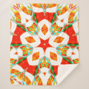 Melting colorful symmetrical pattern, ceramic tile sherpa blanket