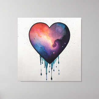 Melting Colourful Heart Canvas Print