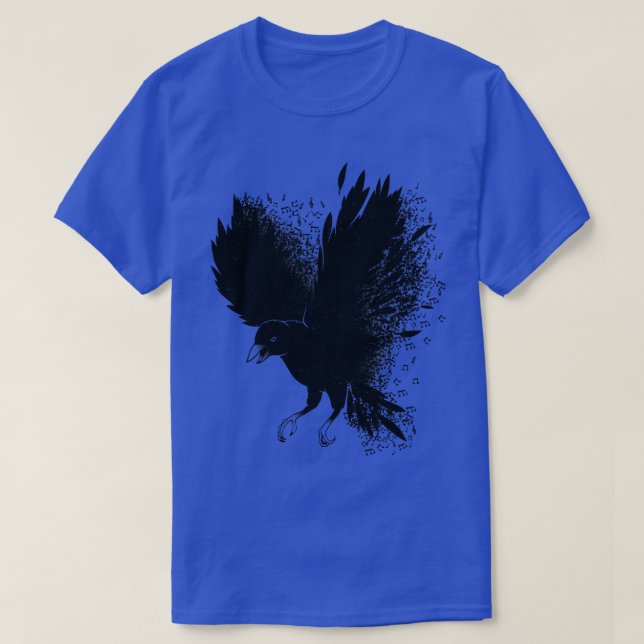 Melting Crow Musical Notes by Tobe Fonseca T-Shirt (Design Front)