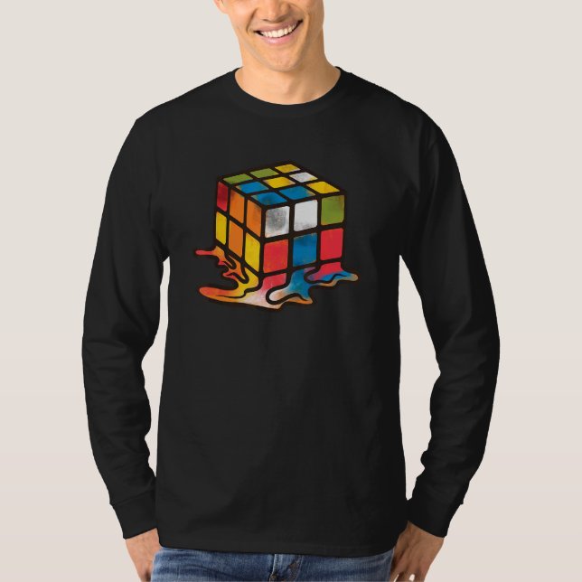 Melting Cube Puzzle Solving Cube Speed Cubing Cube T-Shirt (Front)