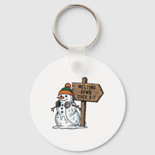 Melting Down Over 6-7 Funny 67 Christmas Snowman S Key Ring