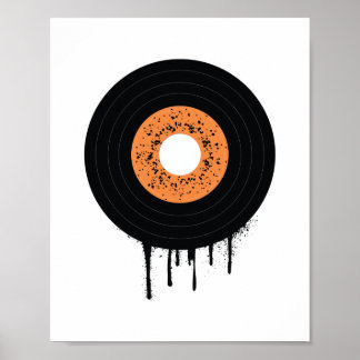 Melting Dripping Vinyl Lp Record Poster