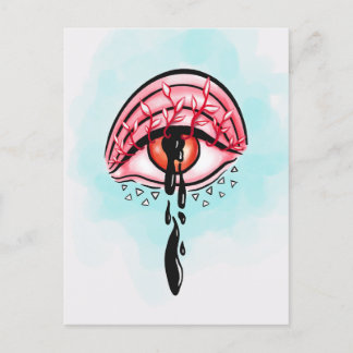 Melting Eye Psychedelic Pastel Goth Art Postcard