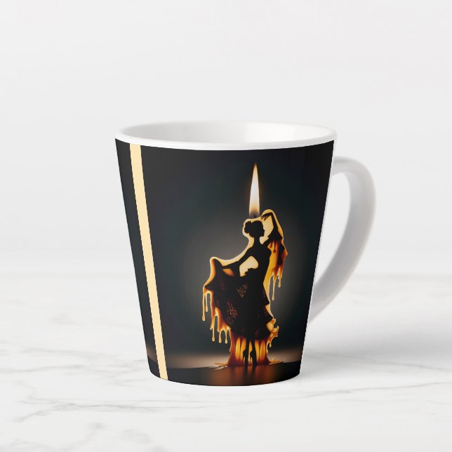 Melting Flamenco Dancer  Latte Mug (Right Angle)