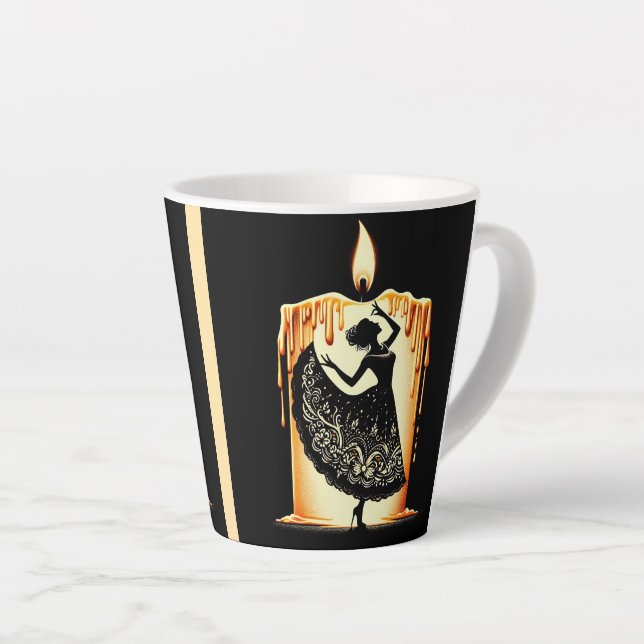 Melting Flamenco Dancer  Latte Mug (Right Angle)