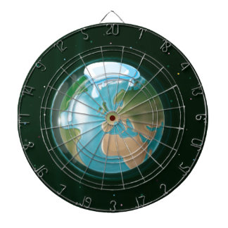Melting Ice Caps on Planet Earth Dartboard