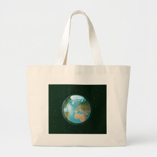 Melting Ice Caps on Planet Earth Large Tote Bag