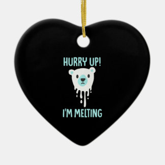 Melting Ice Climate Change Awareness Animal Lover Ceramic Tree Decoration