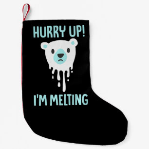 Melting Ice Climate Change Awareness Animal Lover Small Christmas Stocking