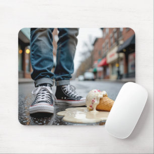Melting Ice Cream Cone By Boy's Sneakers Mouse Mat
