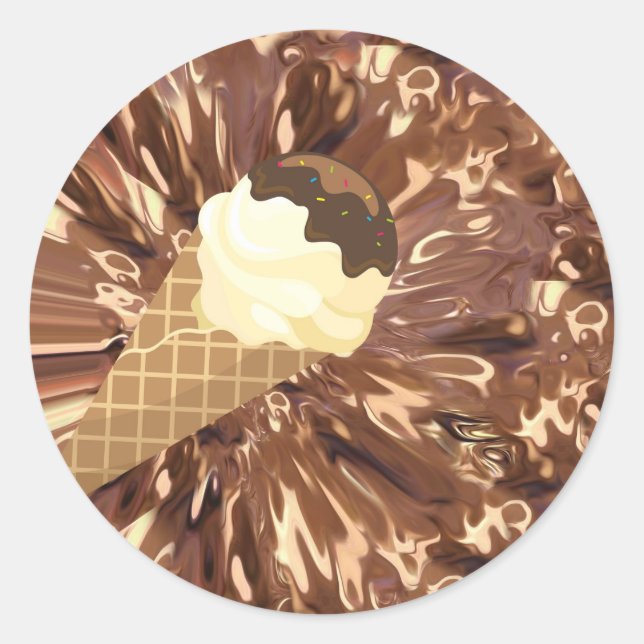 Melting Ice Cream Cone Sticker (Front)