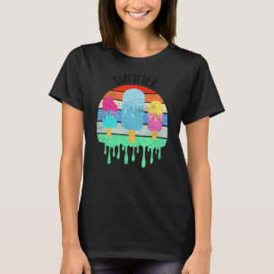 Melting Ice Cream Hot Summer Vacation Retro Vintag T-Shirt