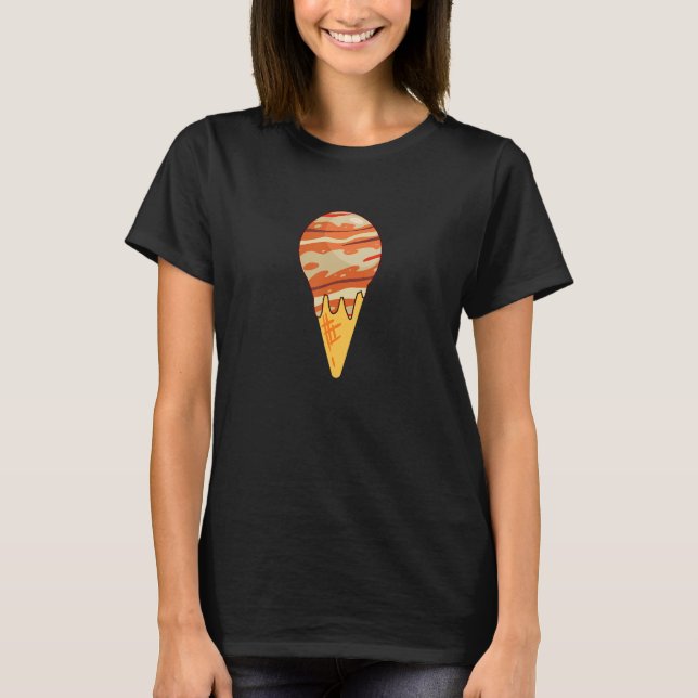 Melting Ice Cream Planet Jupiter Solar System Jupi T-Shirt (Front)