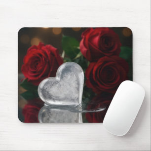 Melting Ice Heat With Red Roses Mouse Mat