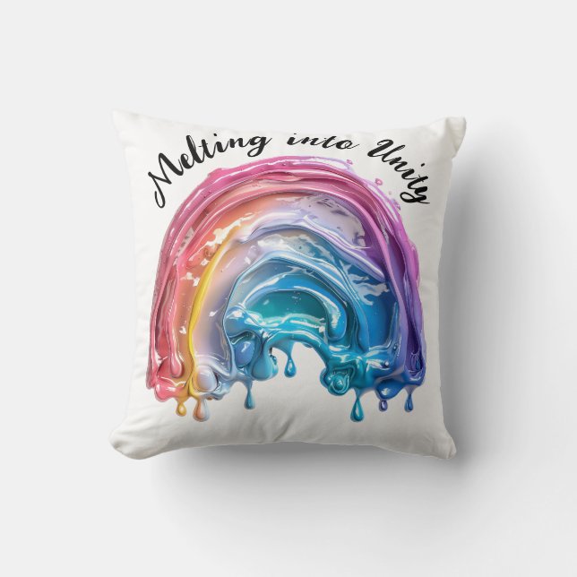 Melting into Unity,, one love, many colors design Cushion (Front)