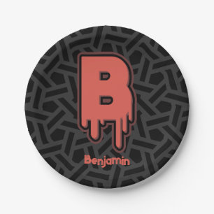 Melting Letter B – Custom Name Birthday Gift Paper Plate