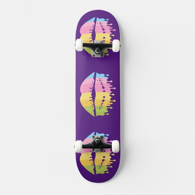 Melting Lips Cool  Skateboard (Front)