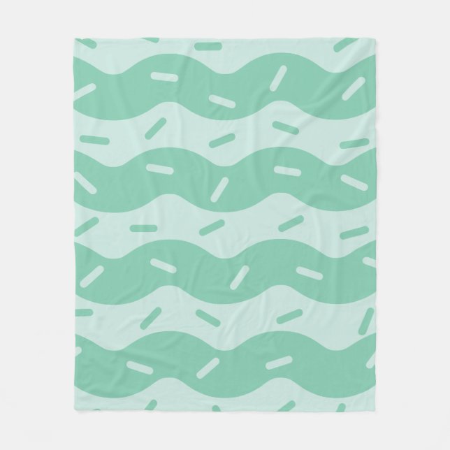 Melting Mint Ice Cream Fleece Blanket (Front)