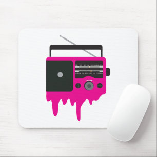 Melting Pink Retro Radio Mouse Mat